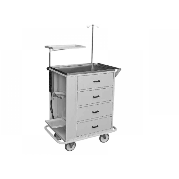 Carro Emergência Cardíaca premium hospitalar industrial
